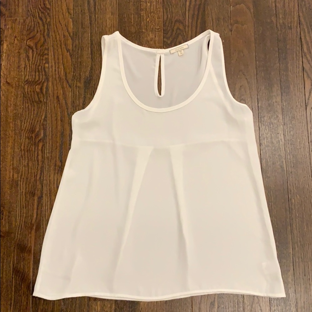 Pleione White Flowy Sleeveless Top XS New